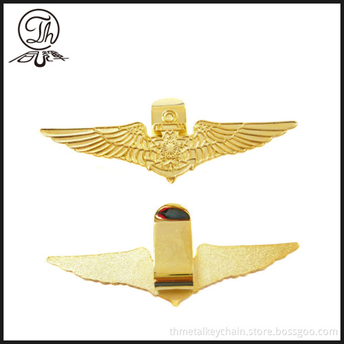 Bird wing gold magnetic golf ball marker